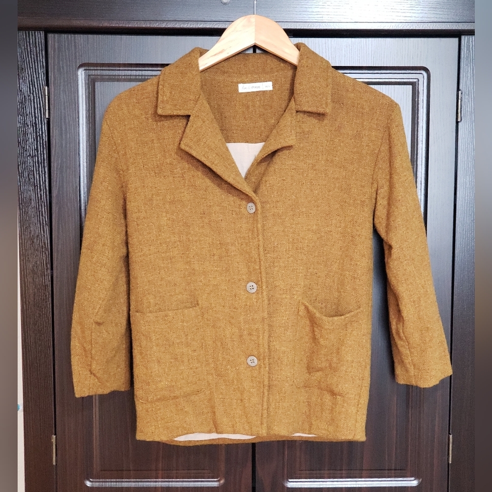 Fin And Vince Merino Wool Blazer In Color "Honeycomb", Size 10/11